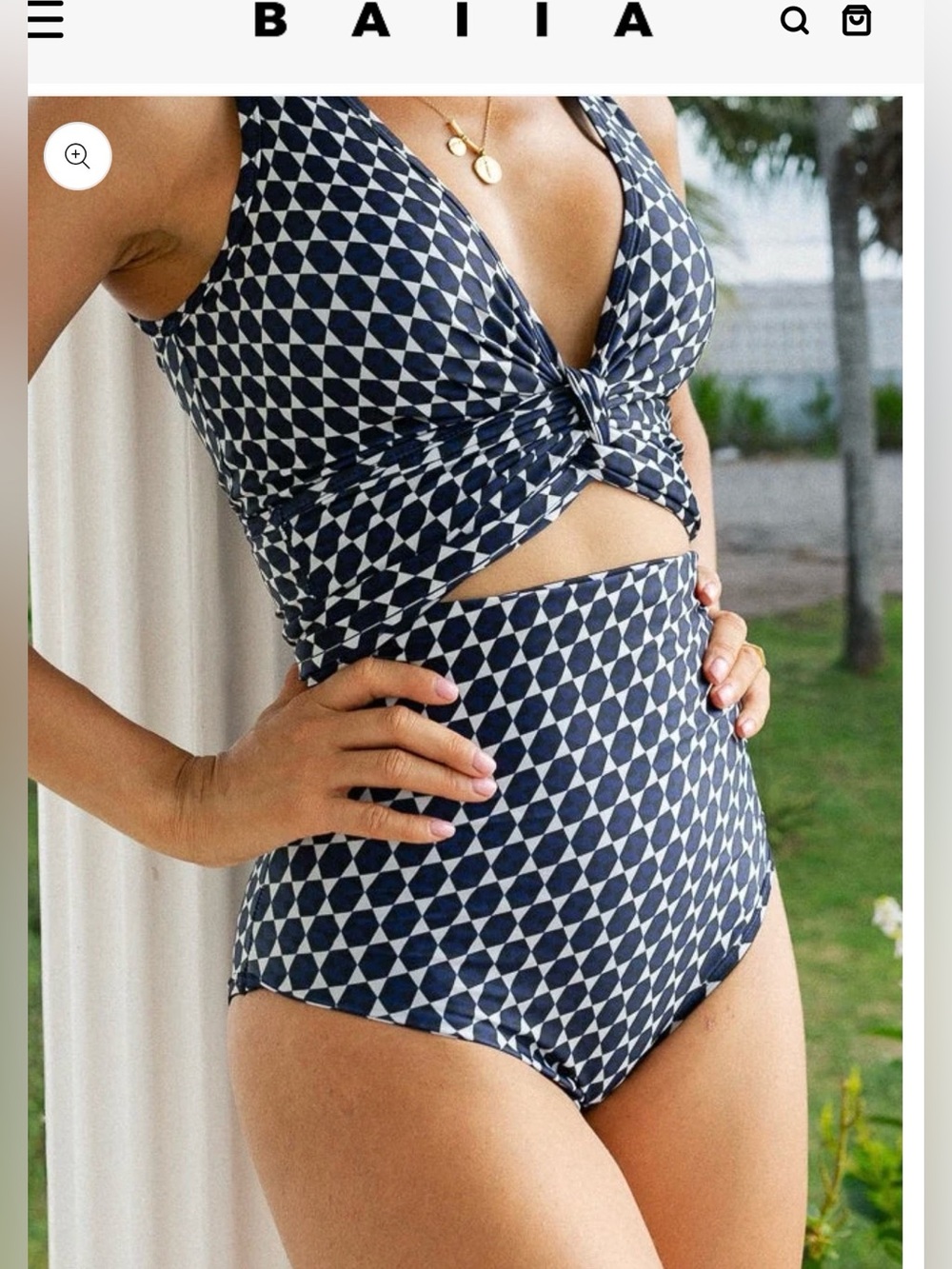 Baiia Mirage High Waist Bikini Bottom Reversible NWOT US6/AU10